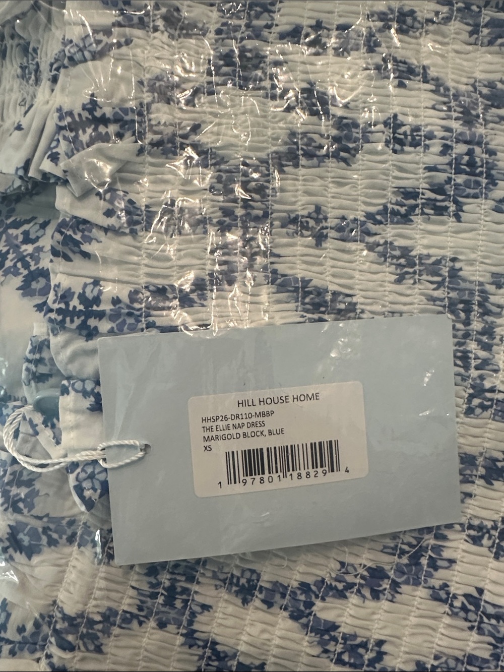 Hill House Ellie Midi Dress in White and Light Blue Floral -sealed, never opened - Picture 3 of 3